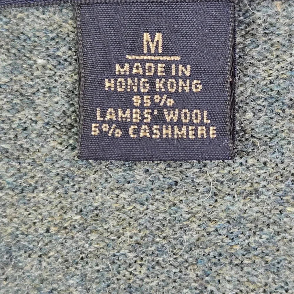 VINTAGE Banana Republic Men Sweater M Green Cashmere Lambswool‎ Preppy Pullover